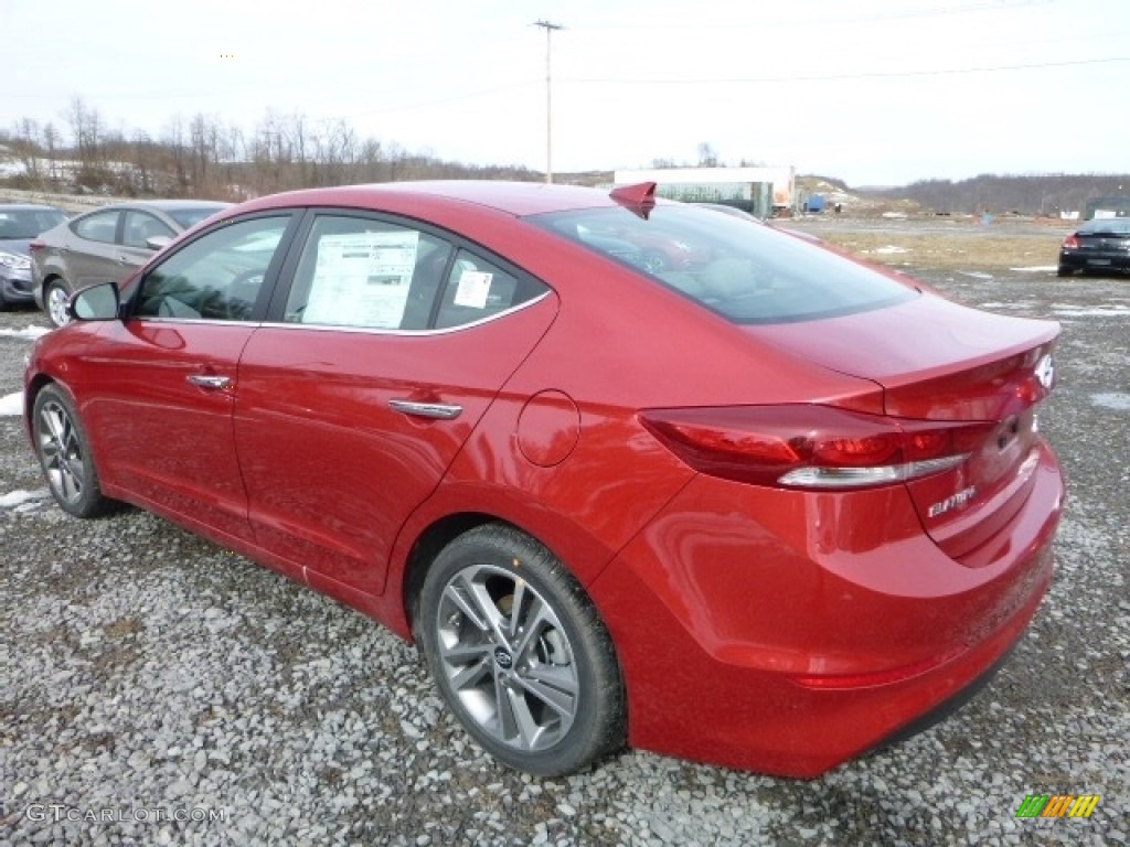 2017 Elantra Limited - Red / Gray photo #10