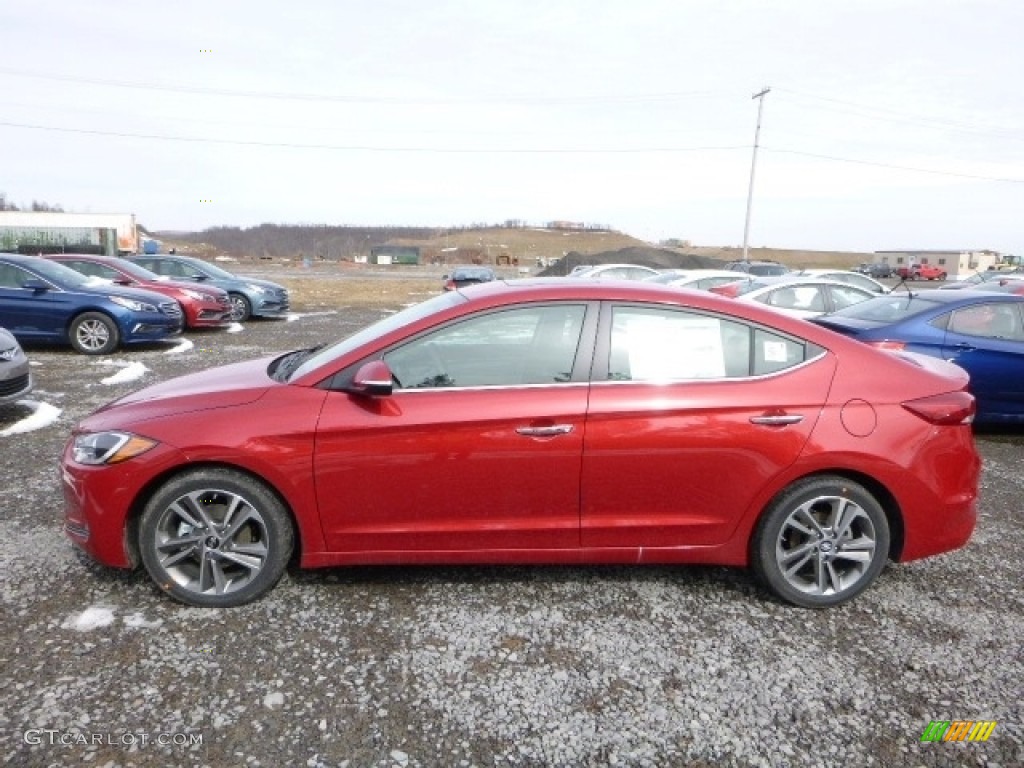 2017 Elantra Limited - Red / Gray photo #11