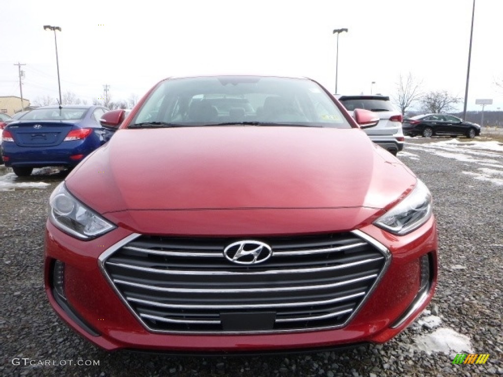2017 Elantra Limited - Red / Gray photo #13