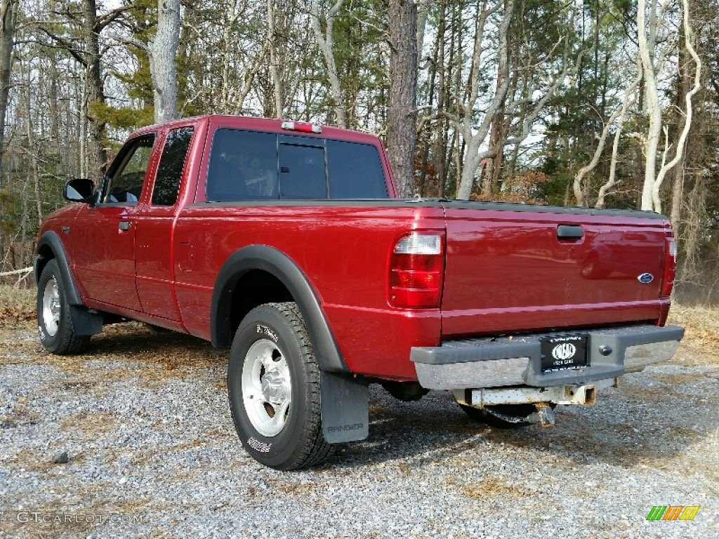 2002 Ranger XLT SuperCab 4x4 - Toreador Red Metallic / Dark Graphite photo #5