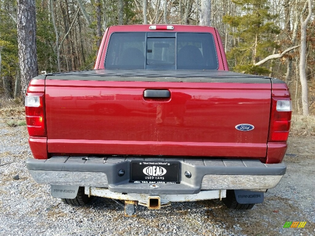 2002 Ranger XLT SuperCab 4x4 - Toreador Red Metallic / Dark Graphite photo #6