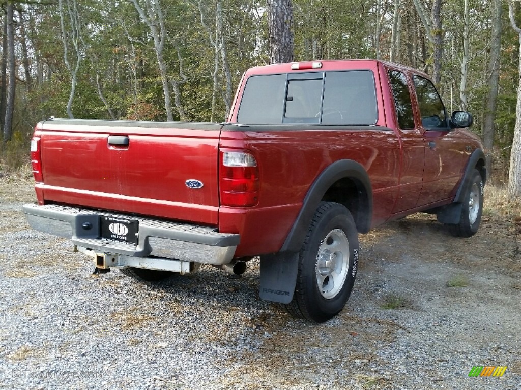 2002 Ranger XLT SuperCab 4x4 - Toreador Red Metallic / Dark Graphite photo #8