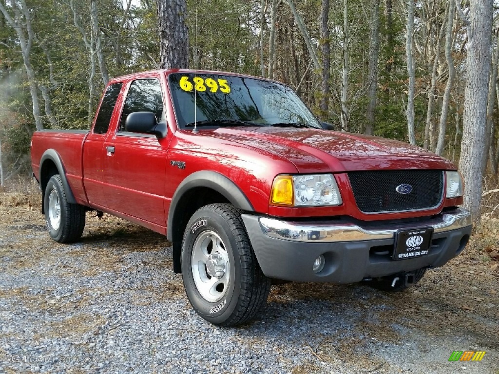 2002 Ranger XLT SuperCab 4x4 - Toreador Red Metallic / Dark Graphite photo #9