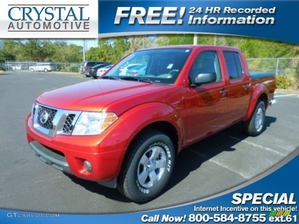 2012 Frontier SV Crew Cab - Lava Red / Steel photo #1