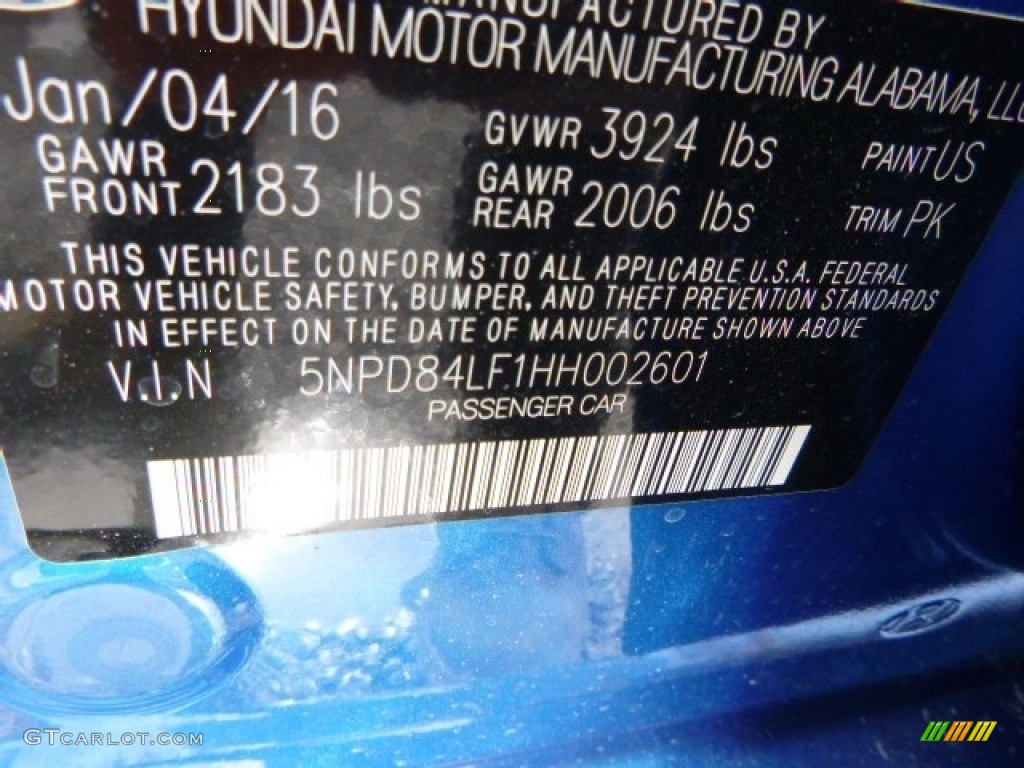 2017 Elantra Limited - Electric Blue / Gray photo #16