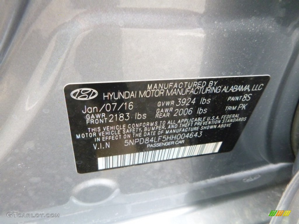 2017 Elantra SE - Gray / Gray photo #15