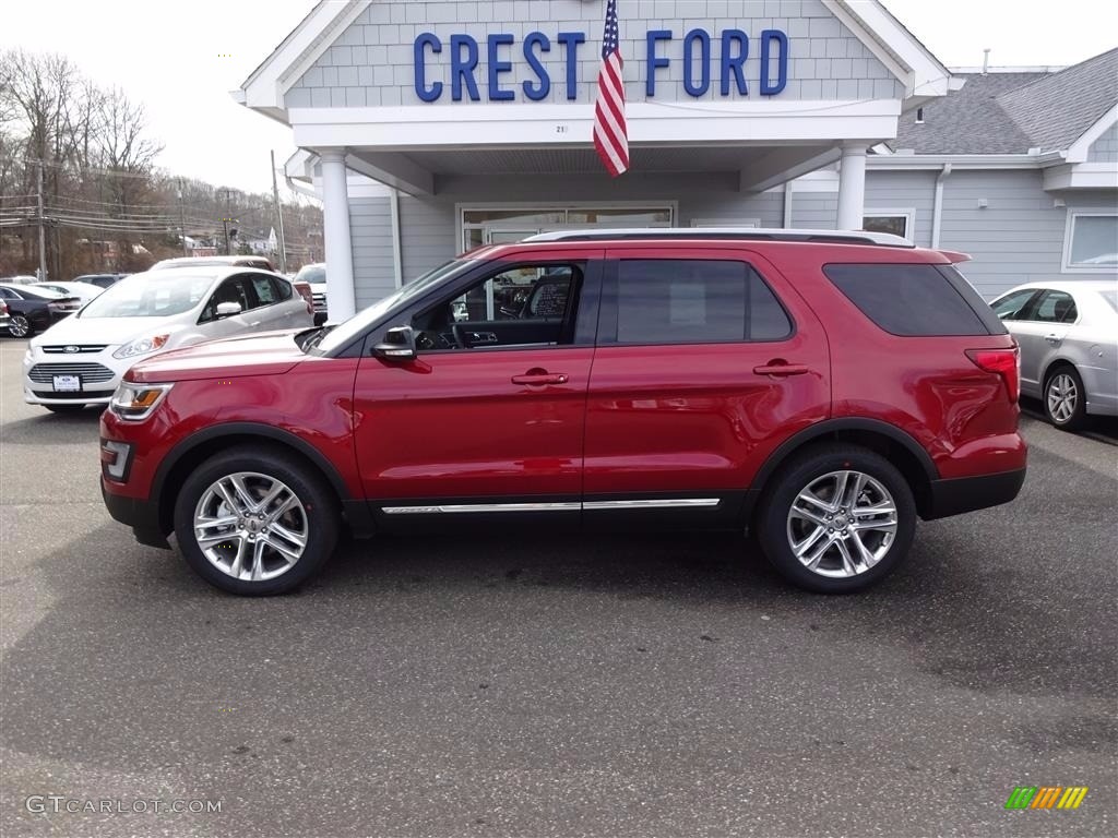 2016 Explorer XLT 4WD - Ruby Red Metallic Tri-Coat / Medium Light Camel photo #4