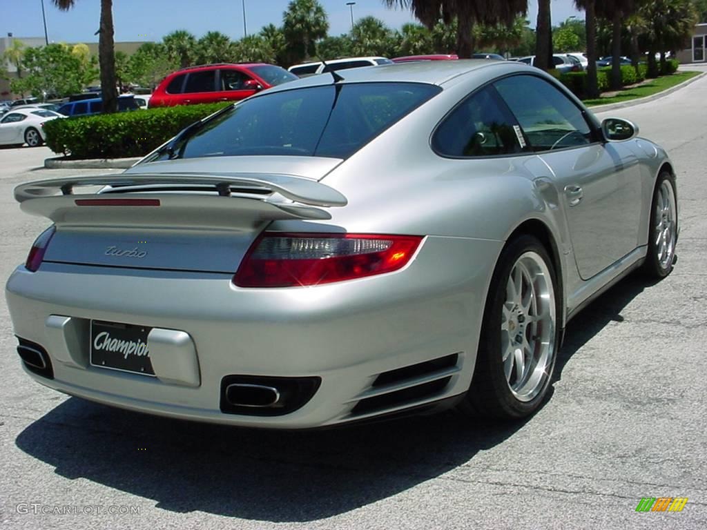 2007 911 Turbo Coupe - Arctic Silver Metallic / Black photo #3