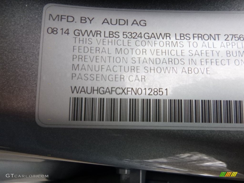 2015 A6 3.0T Prestige quattro Sedan - Quartz Gray Metallic / Black photo #25