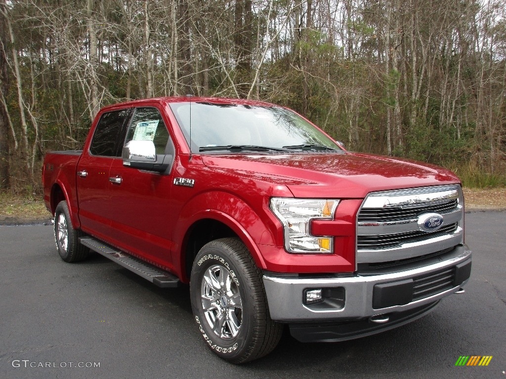 2016 F150 Lariat SuperCrew 4x4 - Ruby Red / Medium Light Camel photo #1