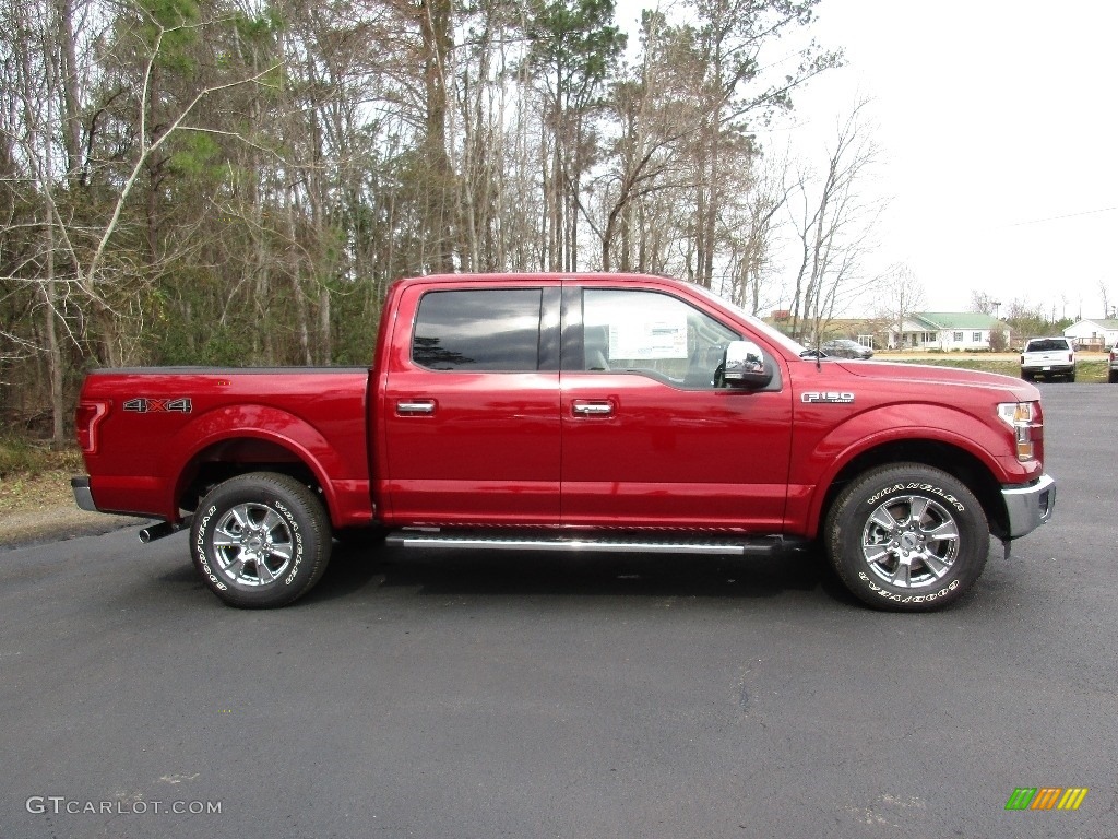 2016 F150 Lariat SuperCrew 4x4 - Ruby Red / Medium Light Camel photo #2