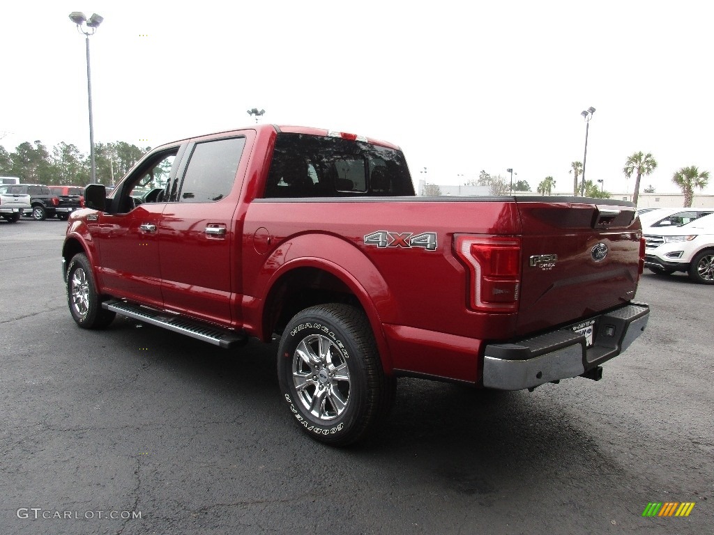 2016 F150 Lariat SuperCrew 4x4 - Ruby Red / Medium Light Camel photo #11