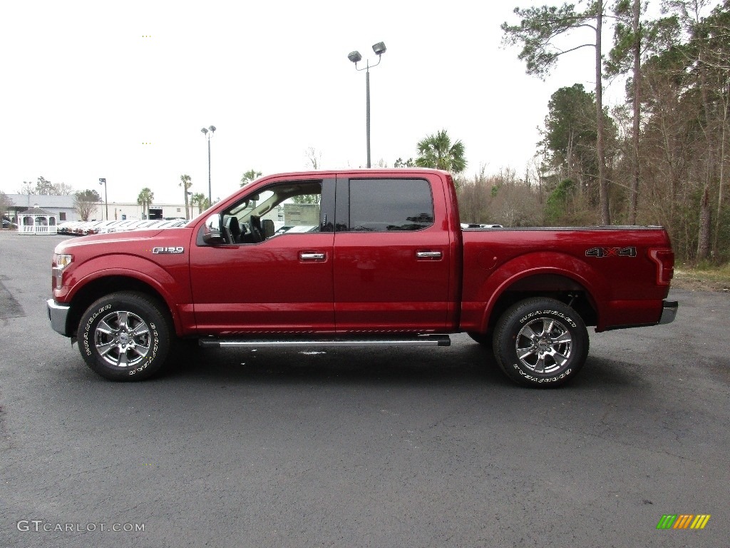 2016 F150 Lariat SuperCrew 4x4 - Ruby Red / Medium Light Camel photo #12