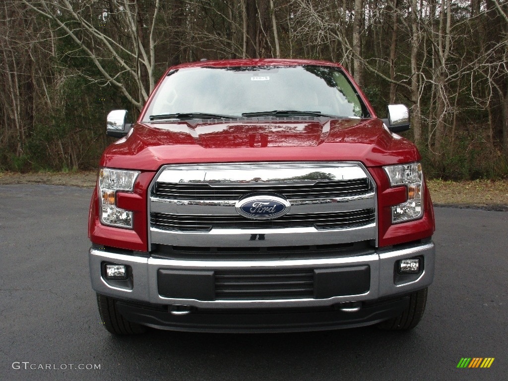2016 F150 Lariat SuperCrew 4x4 - Ruby Red / Medium Light Camel photo #14