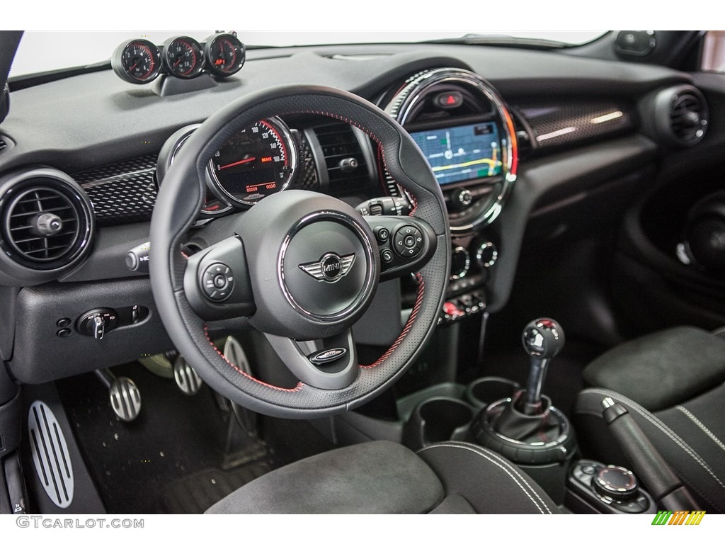 2016 Mini Hardtop John Cooper Works 2 Door JCW Double Stripe Carbon Black/Dinamica Dashboard Photo #110962702