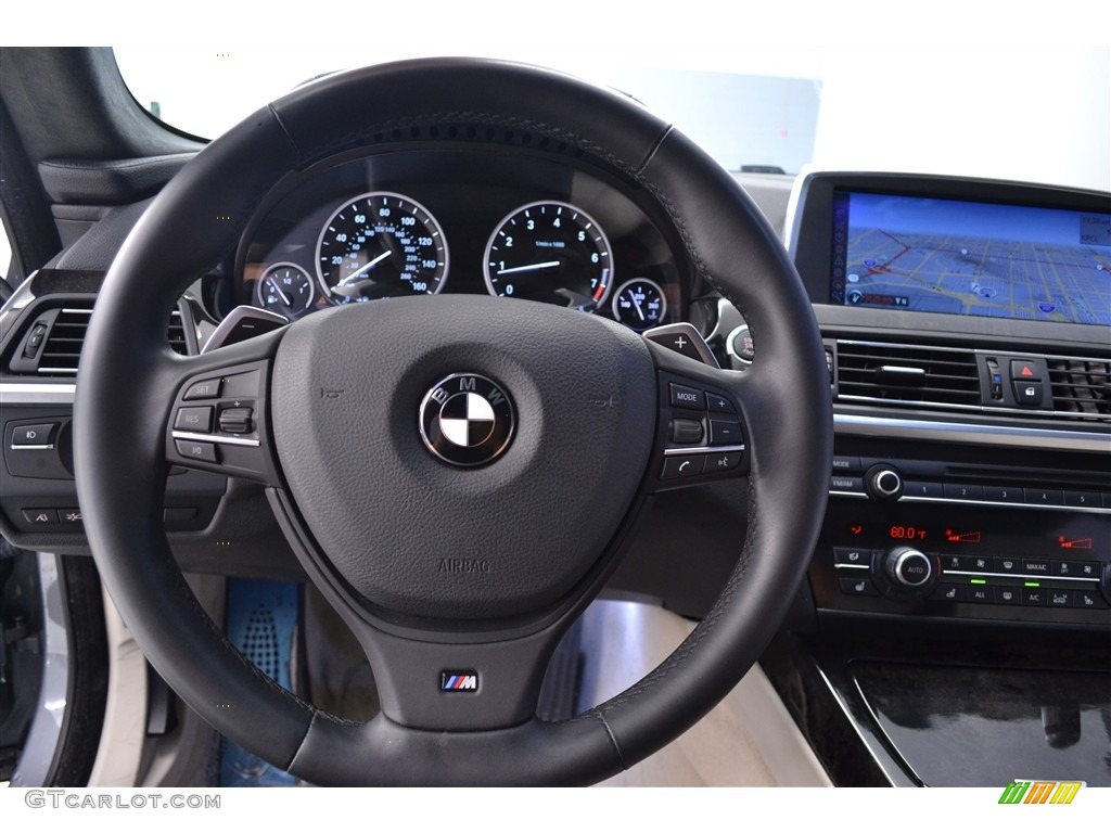 2013 6 Series 650i Gran Coupe - Space Gray Metallic / Ivory White photo #25