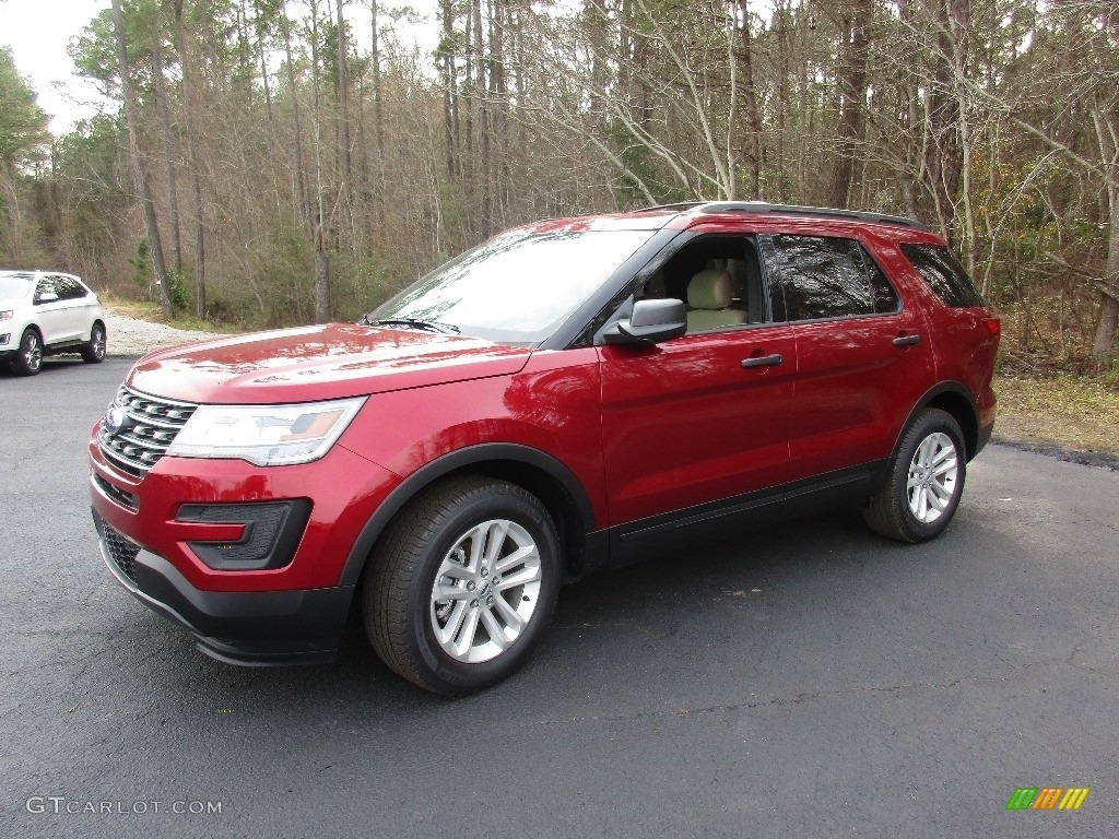 2016 Explorer FWD - Ruby Red Metallic Tri-Coat / Medium Light Camel photo #8