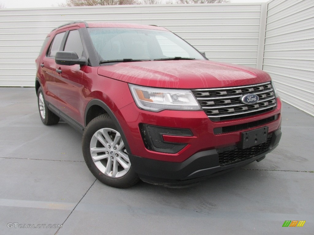2016 Explorer FWD - Ruby Red Metallic Tri-Coat / Medium Light Camel photo #2