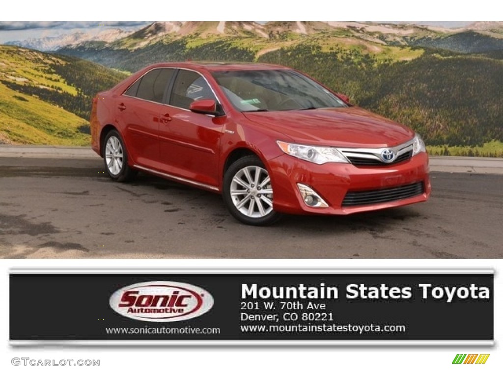 2013 Camry Hybrid XLE - Barcelona Red Metallic / Light Gray photo #1