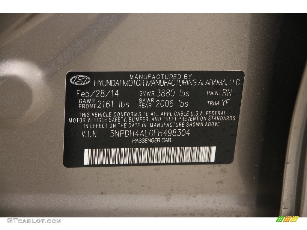 2014 Elantra SE Sedan - Bronze / Beige photo #15