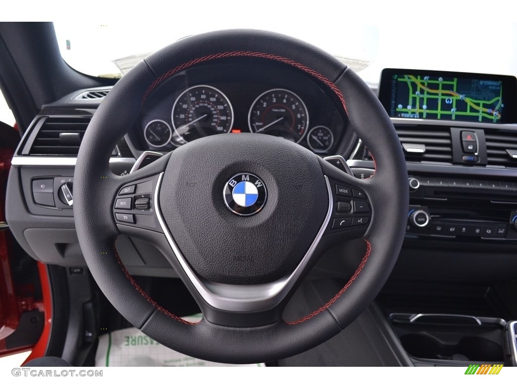 2016 BMW 4 Series 428i Coupe Black Steering Wheel Photo #110995243