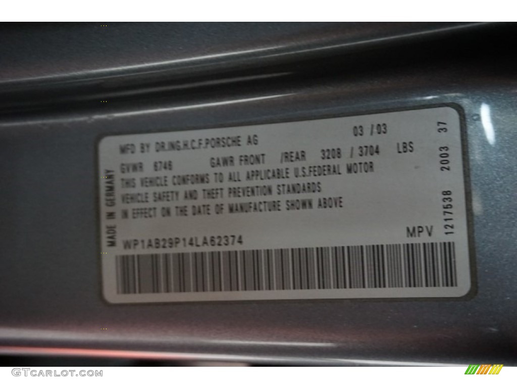 2004 Cayenne S - Titanium Metallic / Black photo #14