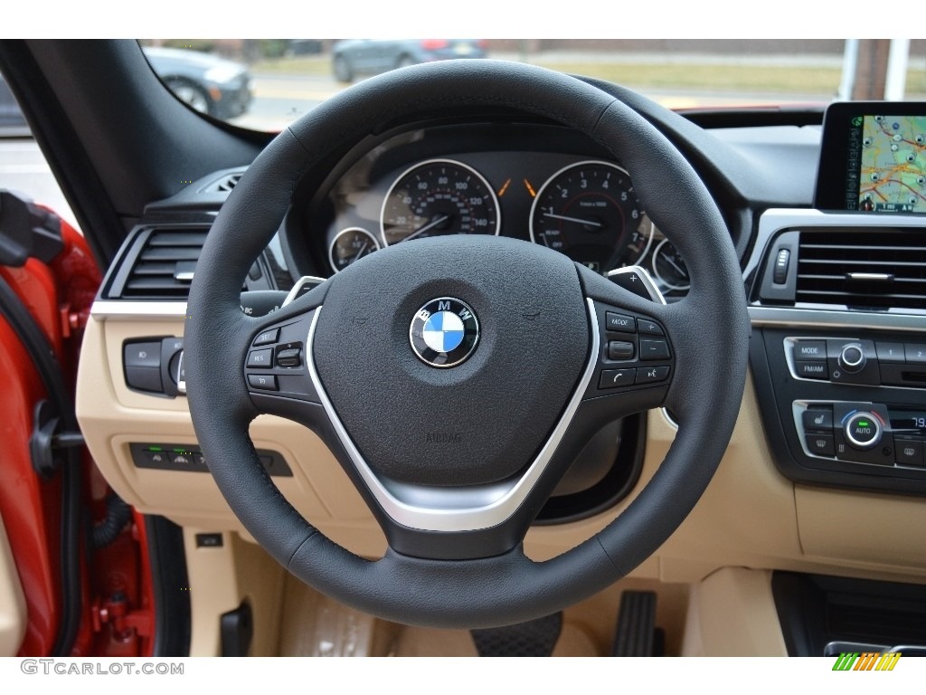 2016 BMW 3 Series 328i xDrive Gran Turismo Venetian Beige Steering Wheel Photo #111001375