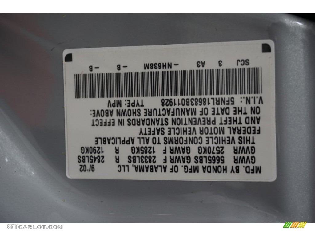 2003 Odyssey EX - Starlight Silver Metallic / Quartz photo #14