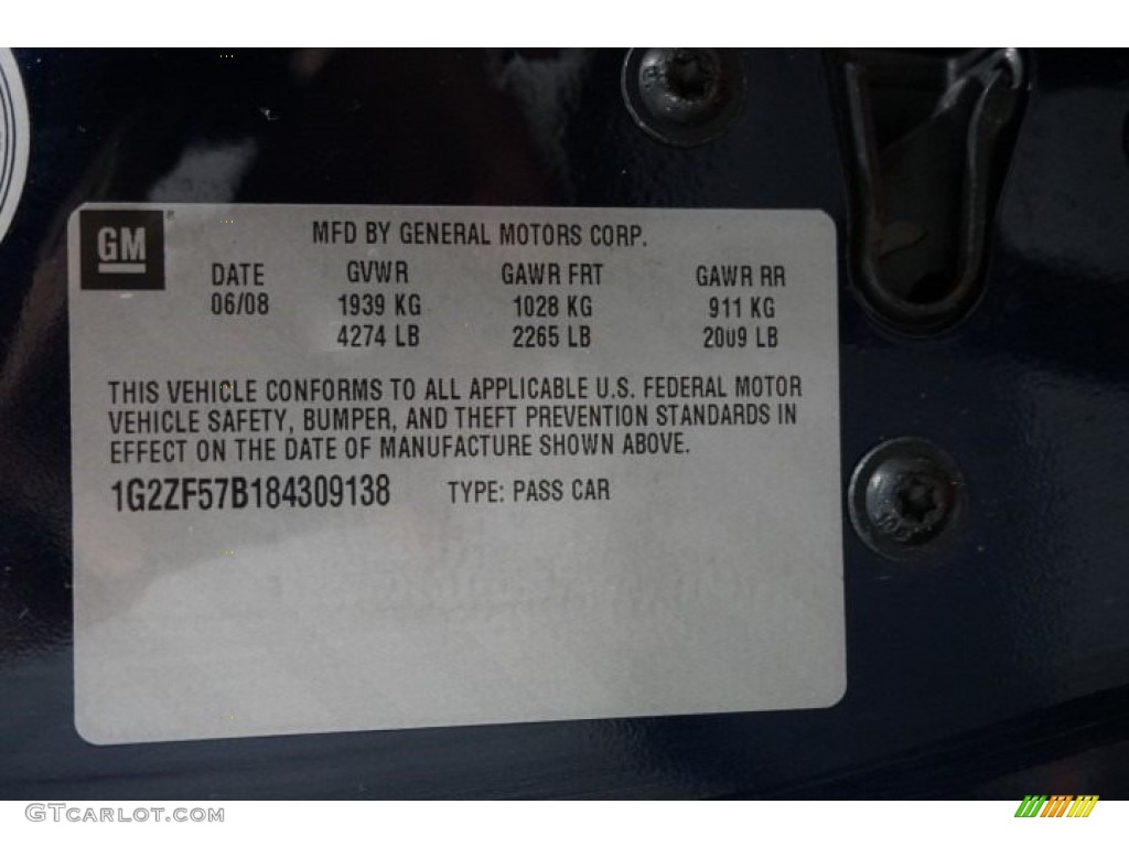 2008 G6 Value Leader Sedan - Midnight Blue Metallic / Ebony Black photo #14