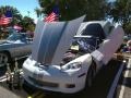 2013 Arctic White/60th Anniversary Pearl Silver Blue Stripes Chevrolet Corvette Coupe  photo #1