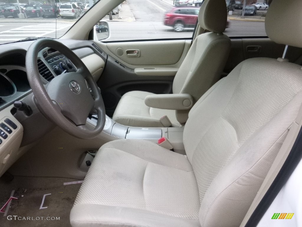 2007 Highlander V6 4WD - Super White / Ivory Beige photo #7