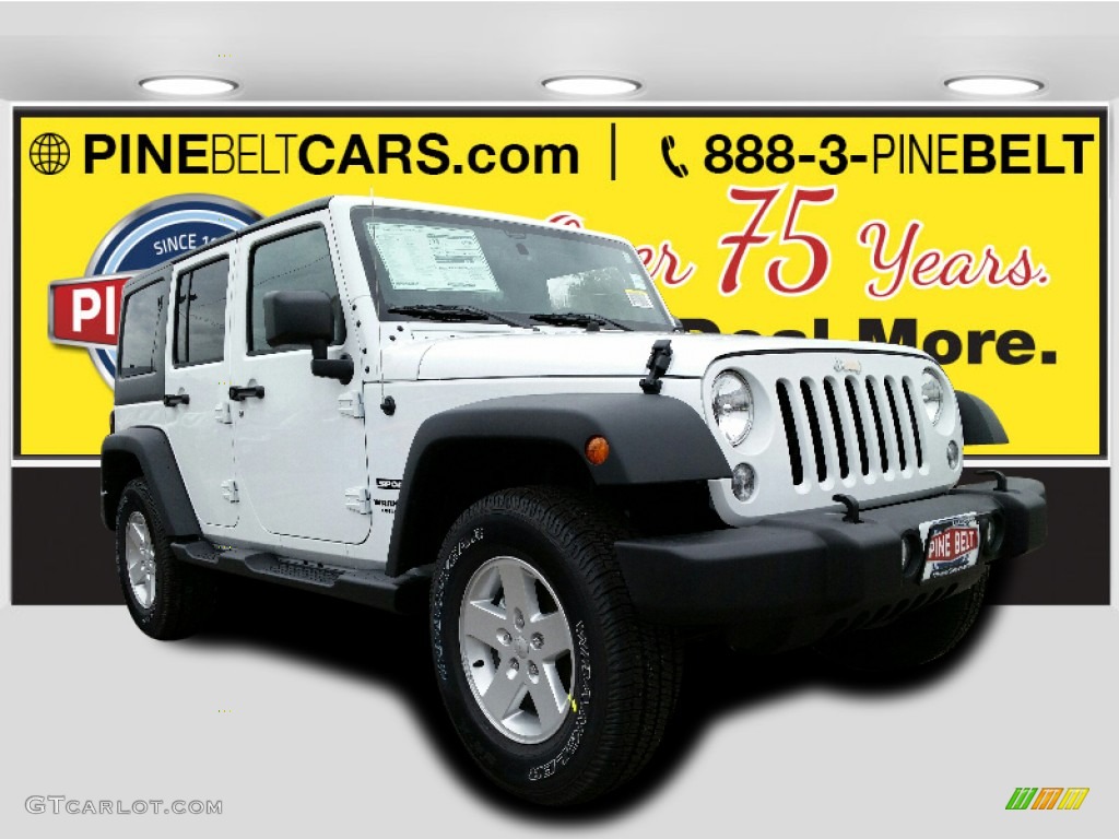 2016 Wrangler Unlimited Sport 4x4 - Bright White / Black photo #1