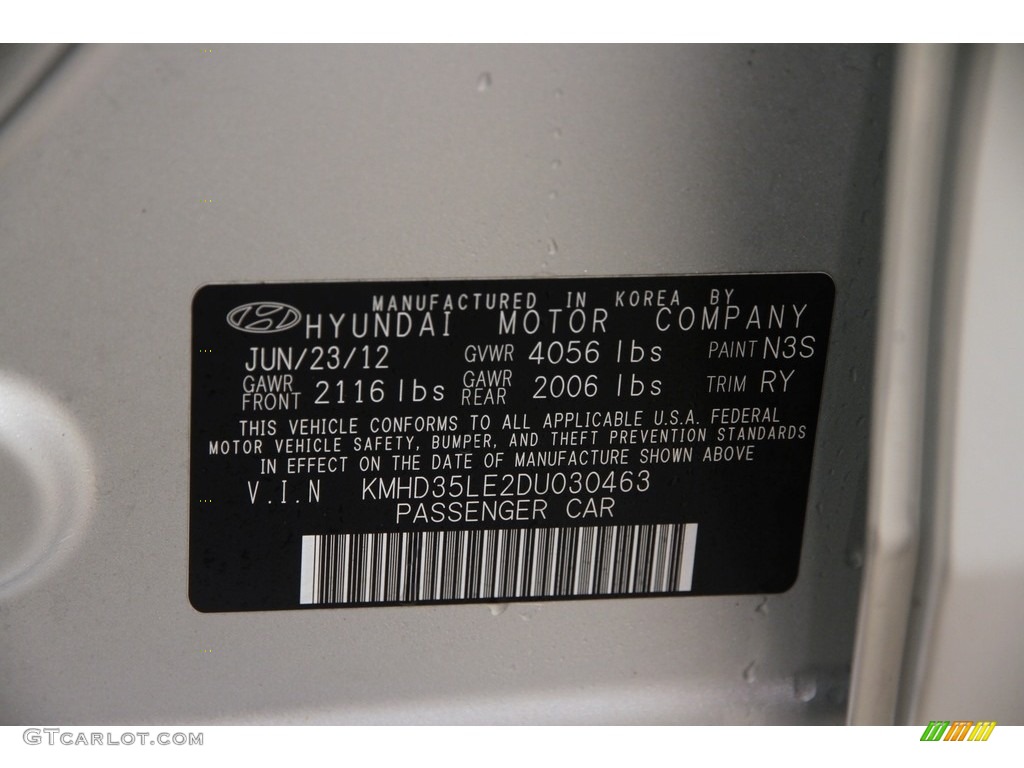 2013 Elantra GT - Silver / Black photo #14