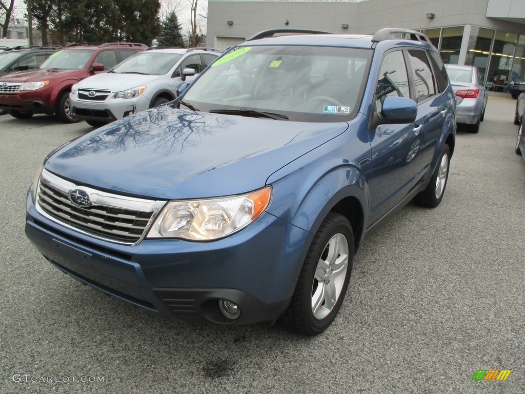 2009 Forester 2.5 X Limited - Newport Blue Pearl / Black photo #3