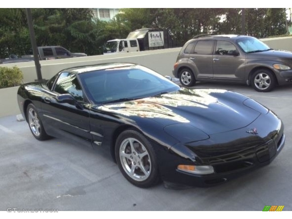 2002 Corvette Coupe - Black / Black photo #5