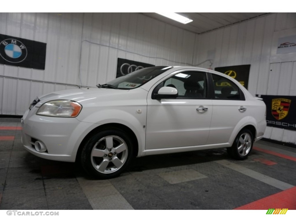 2008 Aveo LT Sedan - Summit White / Charcoal photo #2
