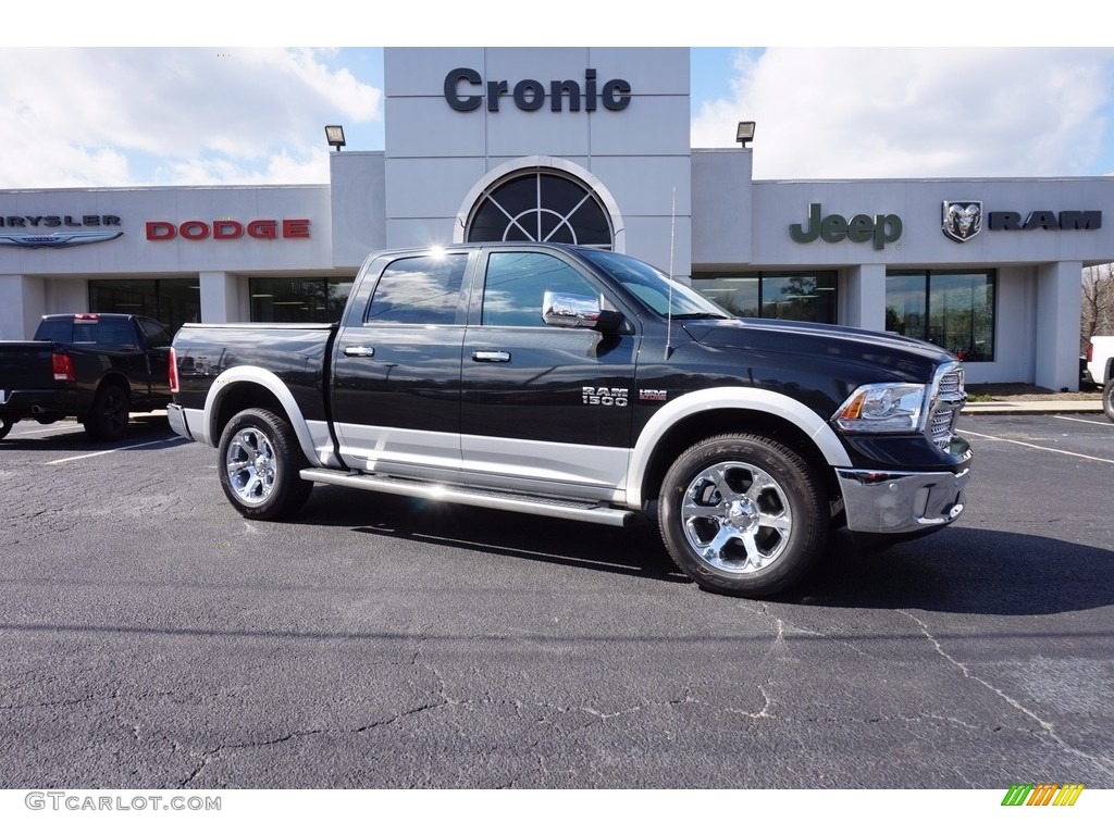 2016 1500 Laramie Crew Cab 4x4 - Brilliant Black Crystal Pearl / Black photo #1