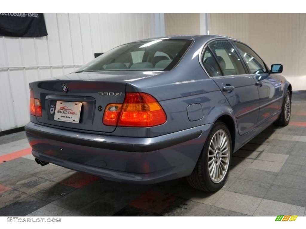 2003 3 Series 330xi Sedan - Steel Blue Metallic / Grey photo #7