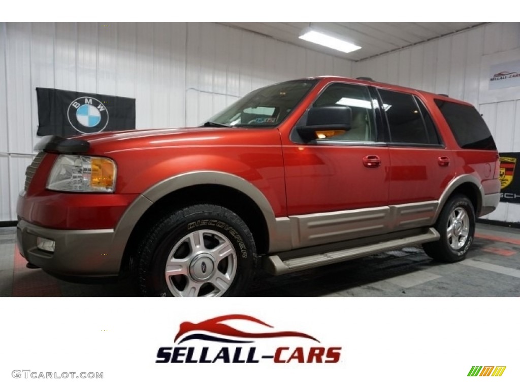 2003 Expedition Eddie Bauer 4x4 - Laser Red Tinted Metallic / Medium Parchment photo #1