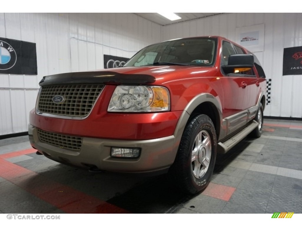 2003 Expedition Eddie Bauer 4x4 - Laser Red Tinted Metallic / Medium Parchment photo #3