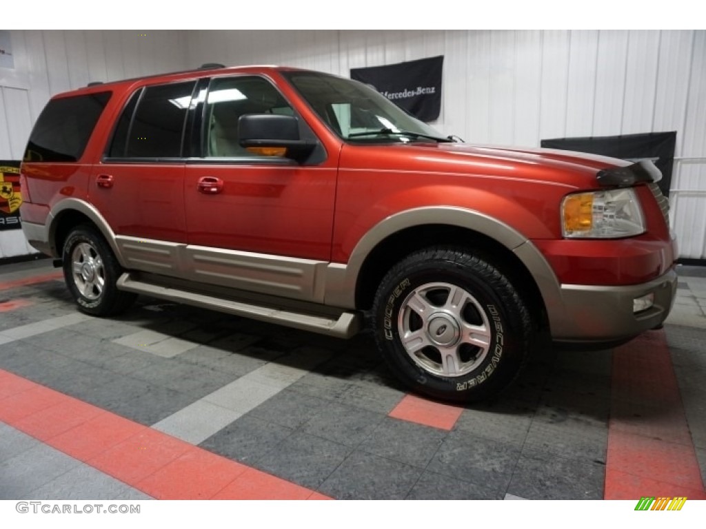 2003 Expedition Eddie Bauer 4x4 - Laser Red Tinted Metallic / Medium Parchment photo #6