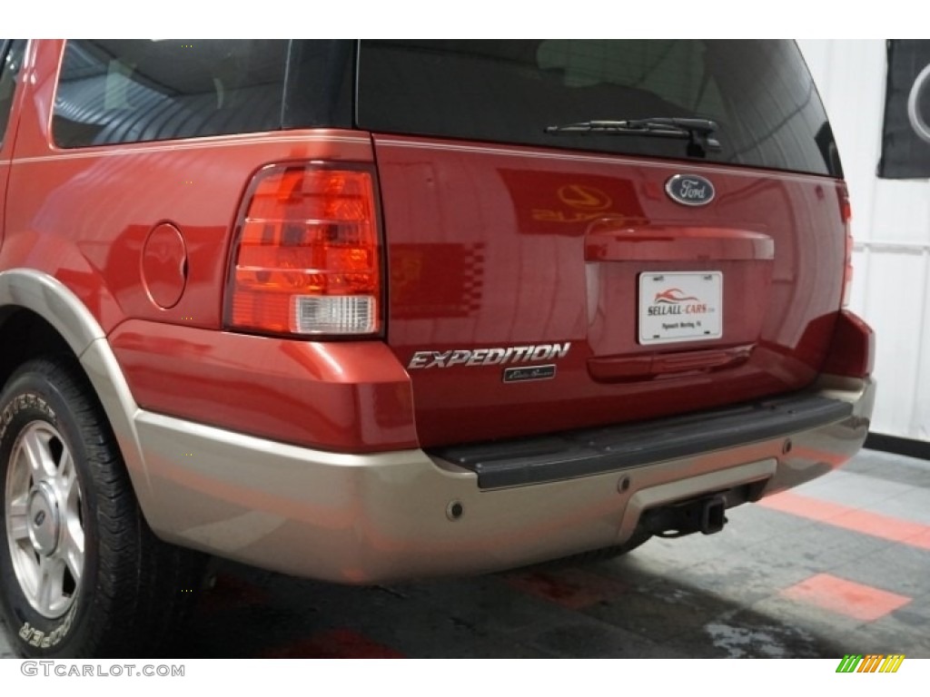 2003 Expedition Eddie Bauer 4x4 - Laser Red Tinted Metallic / Medium Parchment photo #84