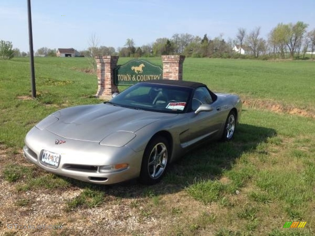 2002 Corvette Convertible - Light Pewter Metallic / Black photo #1