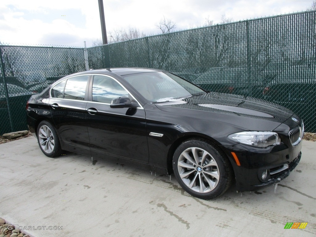 2016 5 Series 528i xDrive Sedan - Jet Black / Venetian Beige/Black photo #1