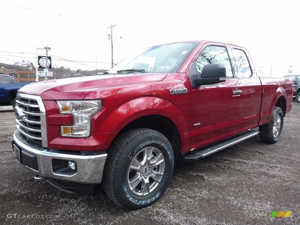 2016 F150 XLT SuperCab 4x4 - Ruby Red / Medium Earth Gray photo #7