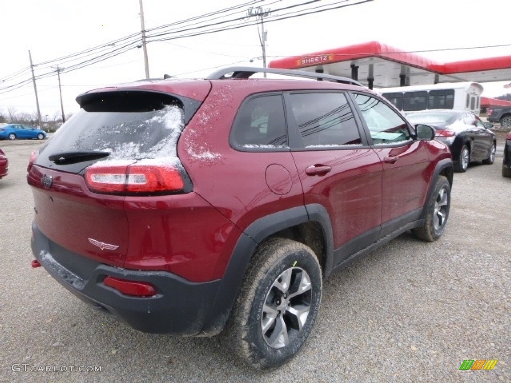 2016 Cherokee Trailhawk 4x4 - Deep Cherry Red Crystal Pearl / Black photo #7