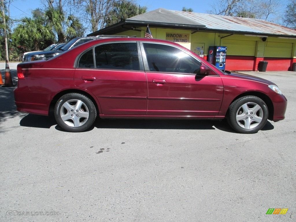2004 Civic EX Sedan - Radiant Ruby Pearl / Gray photo #2