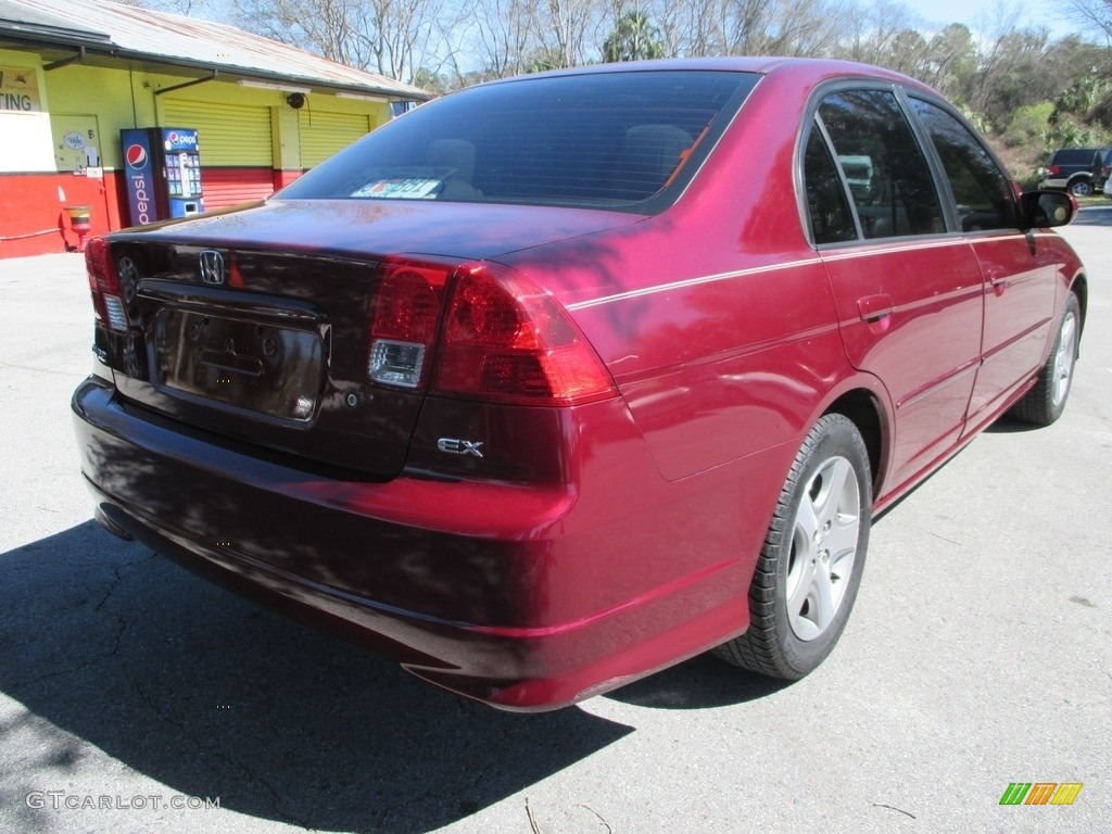 2004 Civic EX Sedan - Radiant Ruby Pearl / Gray photo #3