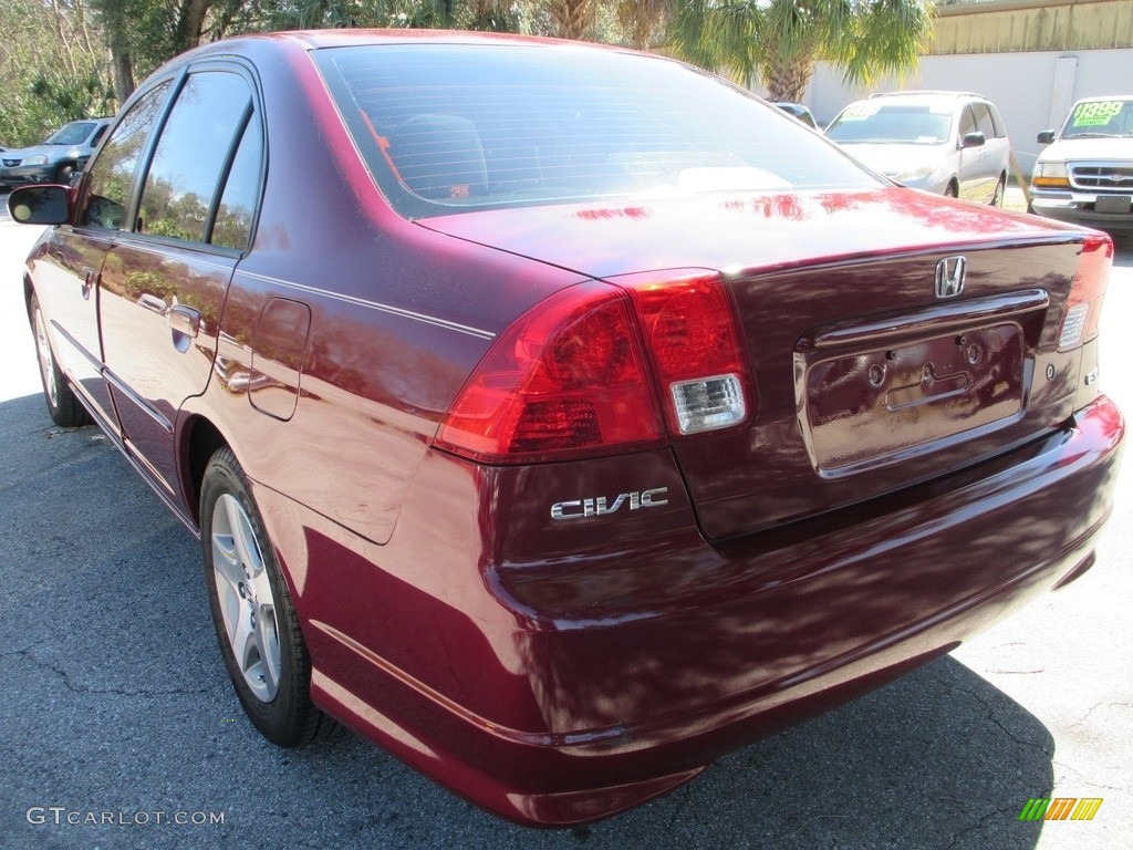 2004 Civic EX Sedan - Radiant Ruby Pearl / Gray photo #5