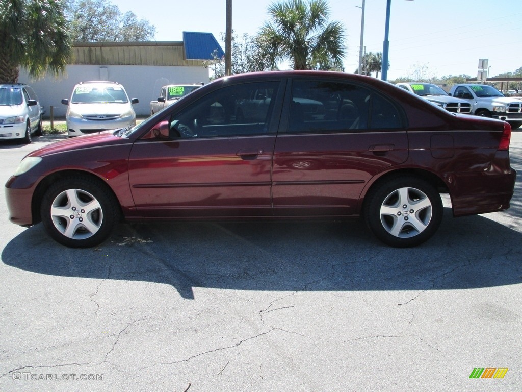 2004 Civic EX Sedan - Radiant Ruby Pearl / Gray photo #6